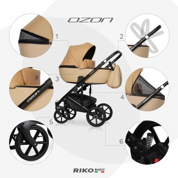 Zestaw 3w1 wózek dziecięcy Riko Basic Ozon 03 Almond 