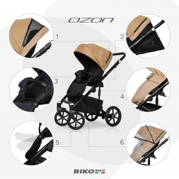 Zestaw 3w1 wózek dziecięcy Riko Basic Ozon 03 Almond 
