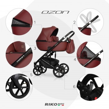 Zestaw 3w1 wózek dziecięcy Riko Basic Ozon 04 Cognac 