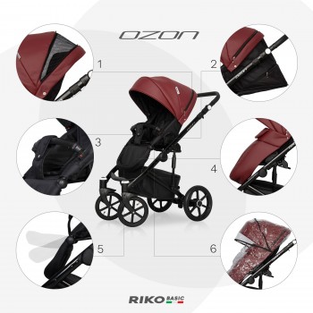 Zestaw 3w1 wózek dziecięcy Riko Basic Ozon 04 Cognac 