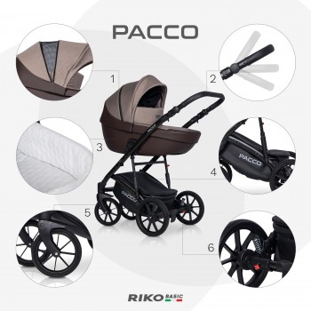 Zestaw 3w1 wózek dziecięcy Riko Basic Pacco 07 Mocca 