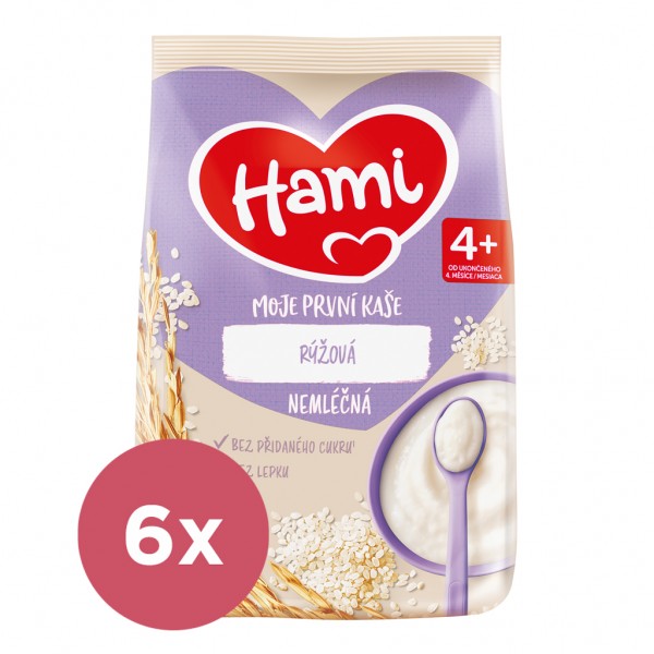 6x HAMI Moja prvá kaša nemliečna ryžová 4+, 170g