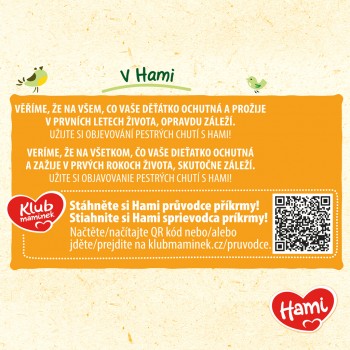 6x HAMI Príkrm ovocný 100% ovocie jablko pomaranč acerola 400g