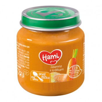 HAMI Príkrm mäsovo-zeleninový Zelenina s králikom od uk. 4. mesiaca 125g