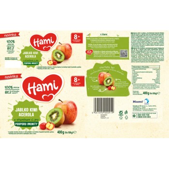 HAMI Príkrm ovocný 100% ovocie jablko kivi acerola 400g