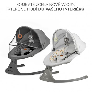 KINDERKRAFT Lehátko pohupujúce s melódiou 2v1 Lumi, do 9 kg, Premium Light Grey