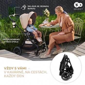 KINDERKRAFT SELECT Kočík kombinovaný Yoxi 2v1 Moonlight Grey