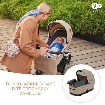 KINDERKRAFT SELECT Kočík kombinovaný Yoxi 2v1 Sand Beige