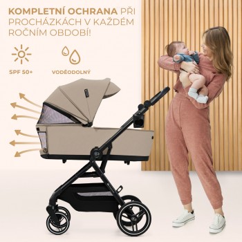 KINDERKRAFT SELECT Kočík kombinovaný Yoxi 2v1 Sand Beige