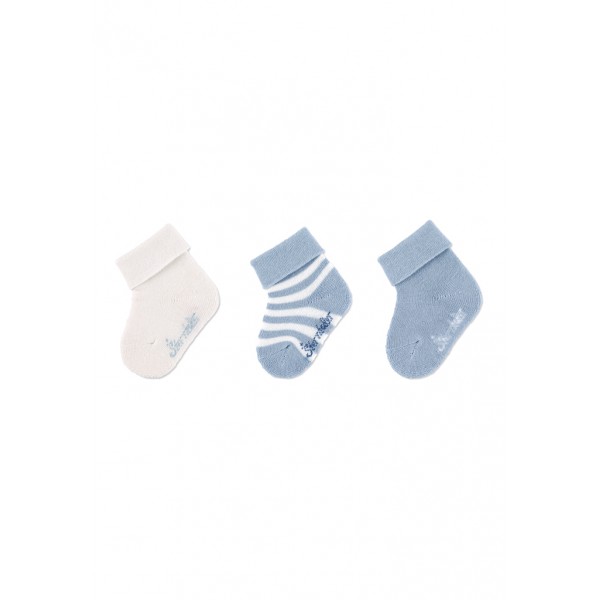 STERNTALER Ponožky krátke bavlna GOTS 3 ks v balení modrá chlapec veľ. 14 0-4m