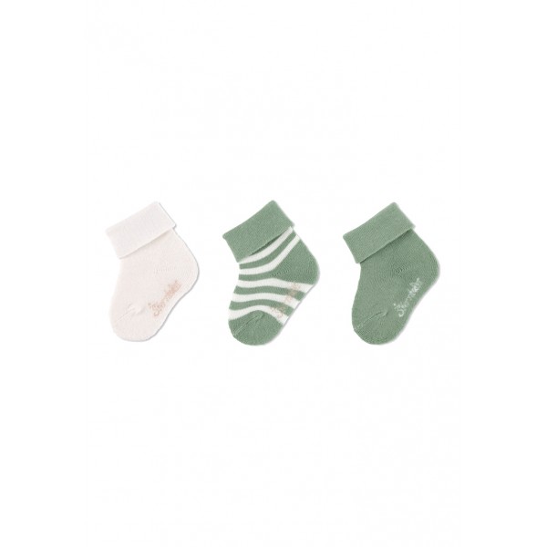 STERNTALER Ponožky krátke bavlna GOTS 3 ks v balení zelená uni veľ. 14 0-4m