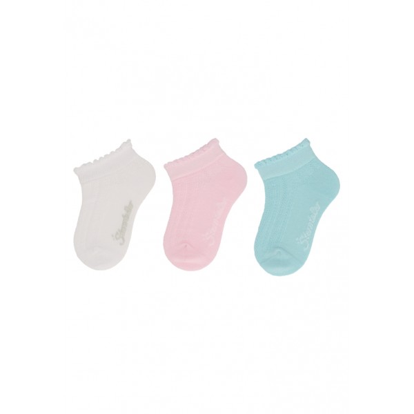 STERNTALER Ponožky nízke 3ks v balení biela dievča veľ. 22 12-24m