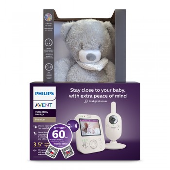 Philips AVENT Pestúnka detská video SCD891/26+NATTOU Uspávačik 4v1 Sleepy Bear Grey 0m+