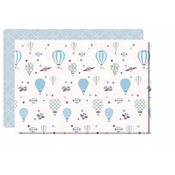 LALALU Podložka na hranie Premium Blue Balloon 190x130 cm
