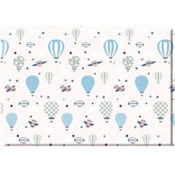 LALALU Podložka na hranie Premium Blue Balloon 190x130 cm