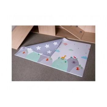 LALALU Podložka na hranie Premium White Star 190x130 cm