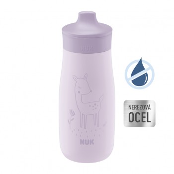 NUK Fľaša Mini-Me Sip nerezová - fialová 300ml, 9m+