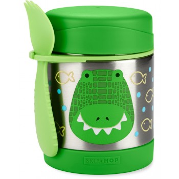 SKIP HOP Zoo Termoska na jedlo s lyžičko/vidličkou Krokodíl 325 ml, 3r+