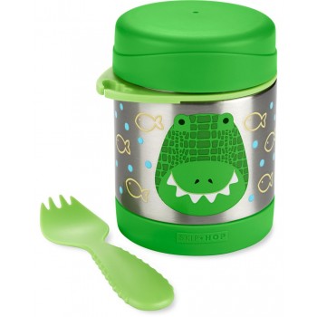 SKIP HOP Zoo Termoska na jedlo s lyžičko/vidličkou Krokodíl 325 ml, 3r+