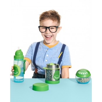 SKIP HOP Zoo Termoska na jedlo s lyžičko/vidličkou Krokodíl 325 ml, 3r+