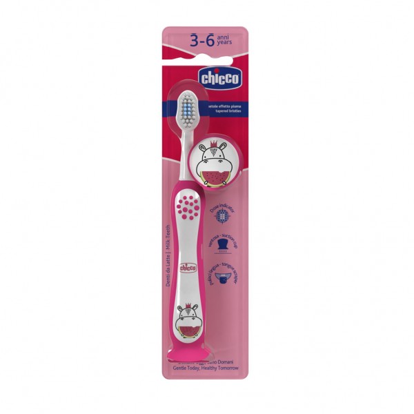 CHICCO Kefka zubná pre deti Hippo 3-6r CHICCO Kefka zubná pre deti Hippo 3-6r
