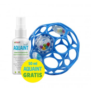 OBALL Hračka Oball RATTLE 10 cm blue 0m+AQUAINT 100% ekologická čistiaca voda 50 ml