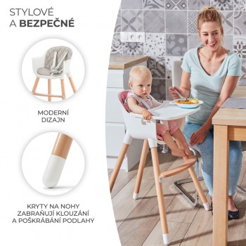 KINDERKRAFT Stolička jedálenská Sienna grey