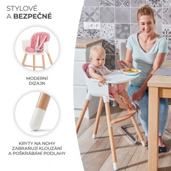 KINDERKRAFT Stolička jedálenská Sienna pink