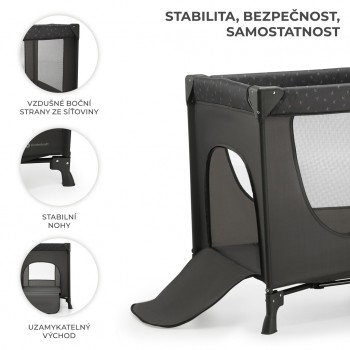 KINDERKRAFT Postieľka cestovná Joy Light grey