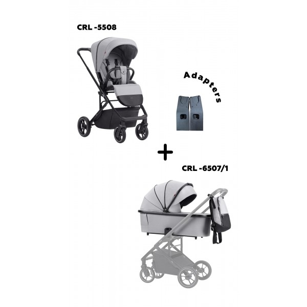 Set 2in1 (stroller Alfa + Adapters + Carrycot) Feather Grey