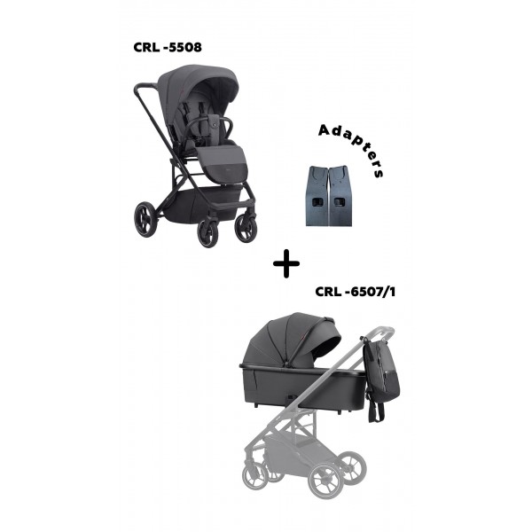 Set 2in1 (stroller Alfa + Adapters + Carrycot) Graphite Grey