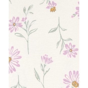 CARTER'S Body dlhý rukáv Purple/Green Floral dievča 4ks NB/ veľ. 56