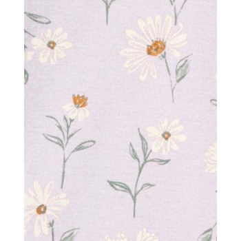 CARTER'S Body dlhý rukáv Purple/Green Floral dievča 4ks NB/ veľ. 56