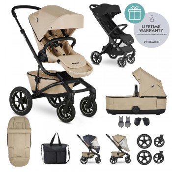 EASYWALKER Kočík kombinovaný Jimmey Sand Taupe XXL AIR + RWS + Jackey XL Shadow Black