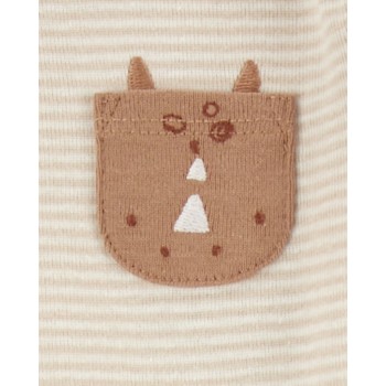 CARTER'S Body dlhý rukáv Navy/Olive Animal chlapec 4ks NB/ veľ. 56