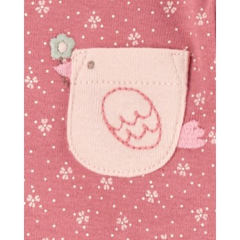 CARTER'S Body dlhý rukáv Pink/Green Bumblebee dievča 4ks NB/ veľ. 56