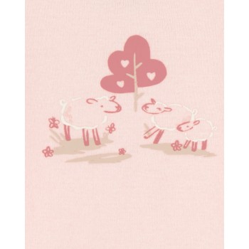 CARTER'S Body dlhý rukáv Pink/Ivory dievča 4ks NB/ veľ. 56