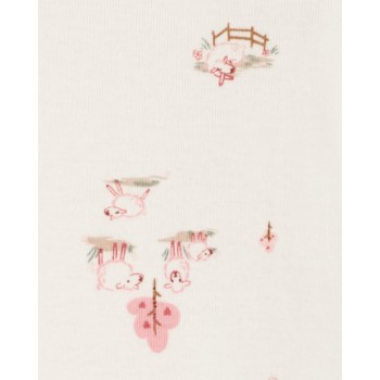 CARTER'S Body dlhý rukáv Pink/Ivory dievča 4ks NB/ veľ. 56