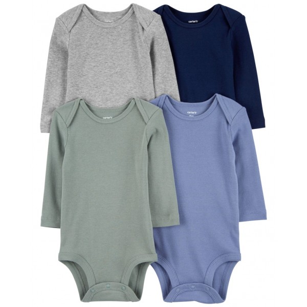 CARTER'S Body dlhý rukáv Blue/Green/Gray chlapec 4ks 12m/ veľ. 80