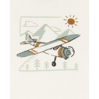 CARTER'S Set 3dielny mikina, tepláky, body kr. rukáv Green Airplane chlapec MFL NB/ veľ. 56