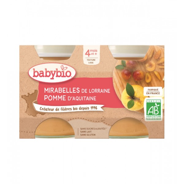 2xBABYBIO Mirabelky jablko 130 g