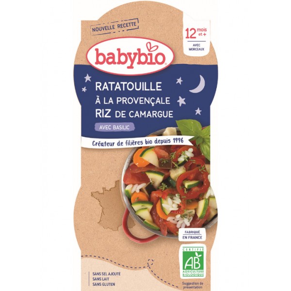 2xBABYBIO Večerné menu ratatouille po provensálsky s ryžou 200 g