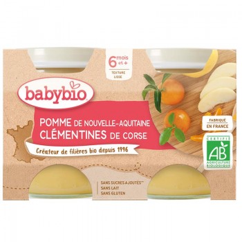 3x BABYBIO Jablko s klementínky 2x 130 g