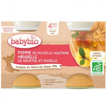 3x BABYBIO Mirabelky jablko 2x130 g