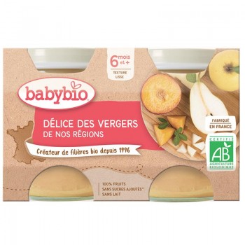 3x BABYBIO Príkrm ovocná zmes 2x 130 g