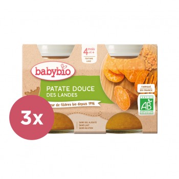 3x BABYBIO Príkrm sladké zemiaky 2x 130 g