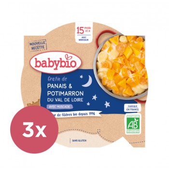 3x BABYBIO Večerné menu gratinovaný paštrnák 260 g