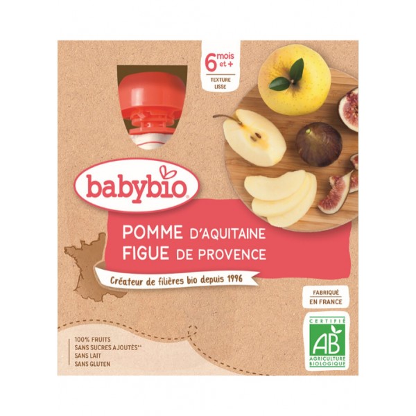 BABYBIO Pyré jablko figa 4x 90 g