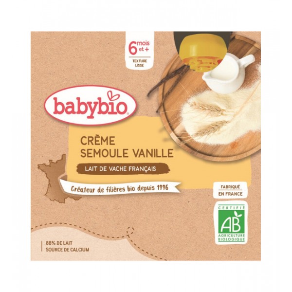 BABYBIO Kapsička krém, vanilka, krupička 4x 85 g