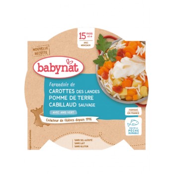 BABYBIO Menu mrkva a zemiaky s treskou 260 g